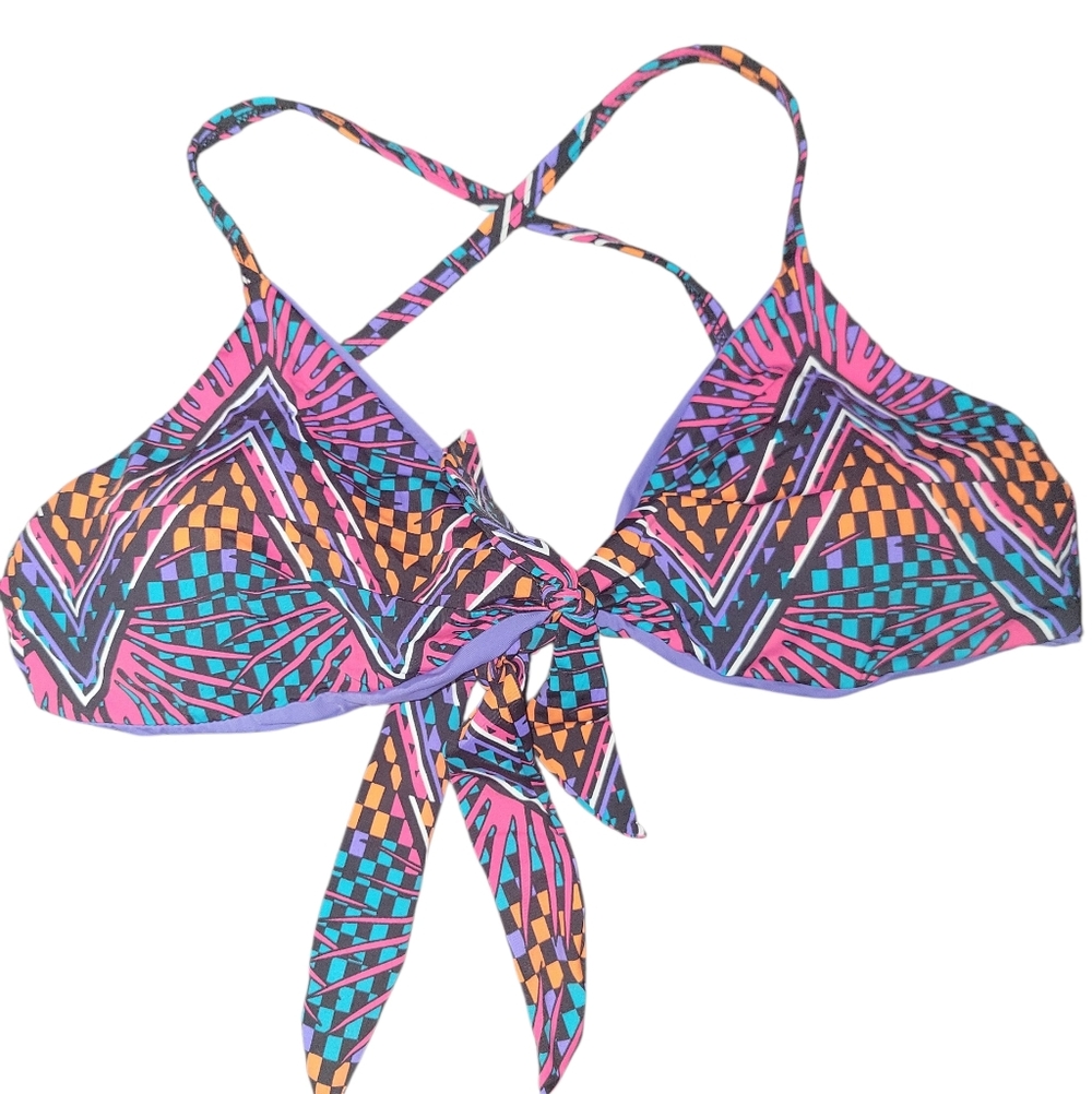 NWT Tart Collections Purple and Black Bikini Top